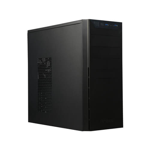Front. Antec - VSK4000E-U3 US Black SGCC Steel ATX Mid Tower Computer Case - Black.