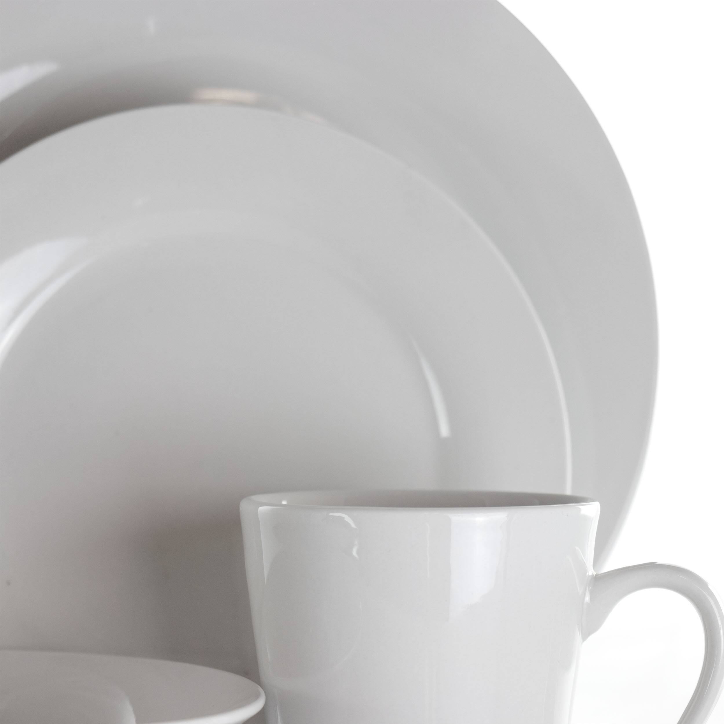 Alt View 7. Elama - Elama Marshall 16 Piece Porcelain Dinnerware Set in White - White.