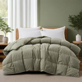 Peace Nest - Luxurious Hotel Feather and Down Fiber Comforter, All Season Duvet Insert, King - Sage Green
