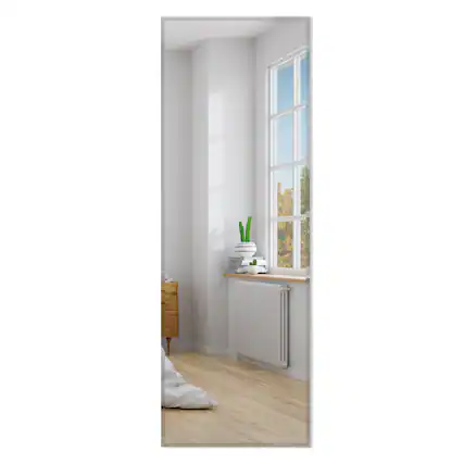 Front. Costway - Costway 43" x 15" Wall Mounted Frameless Mirror Full Length Vertically or Horizontally - Silvery.