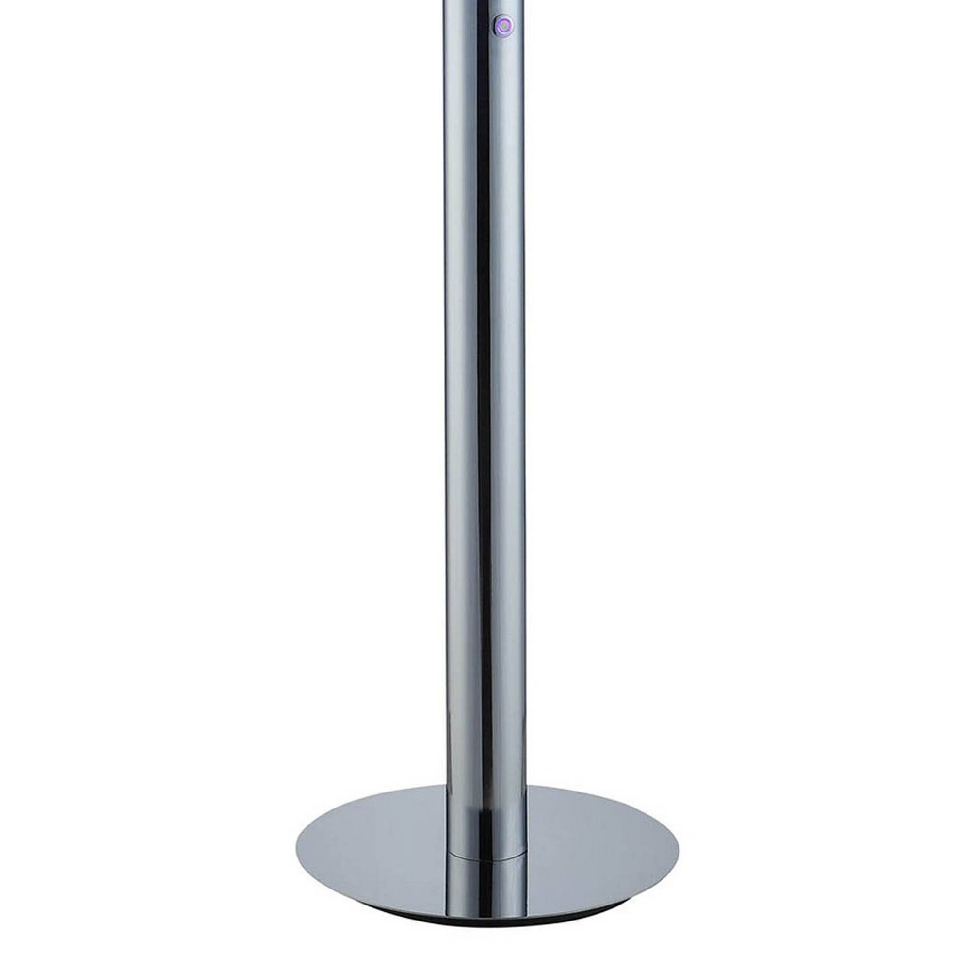 Back. Manhattan Lane - 62 Inch Floor Lamp, Modern Cylindrical Design, Tall Round Chrome Base.