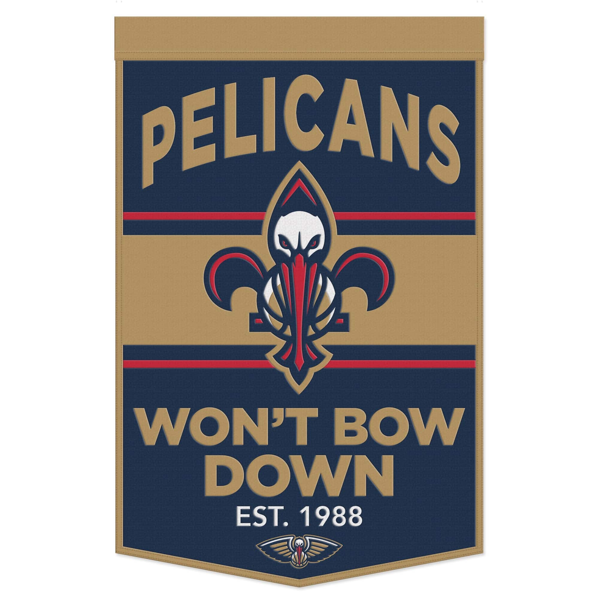 WinCraft - New Orleans Pelicans 24" x 38" Wool Slogan Banner - Multicolor