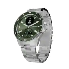 Front. Withings - ScanWatch Nova - Premium Heart Health Hybrid Smartwatch - 43mm - Green.