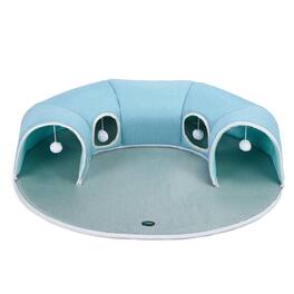 Ownpets - 2 in 1 Detachable Arch Cat Tunnel & Cooling Pad - Blue