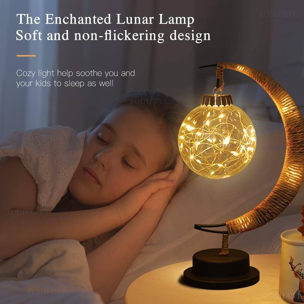 The Enchanted Lunar Lamp  
Soft and non-flickering design  

Cozy light help soothe you and your kids to sleep as well