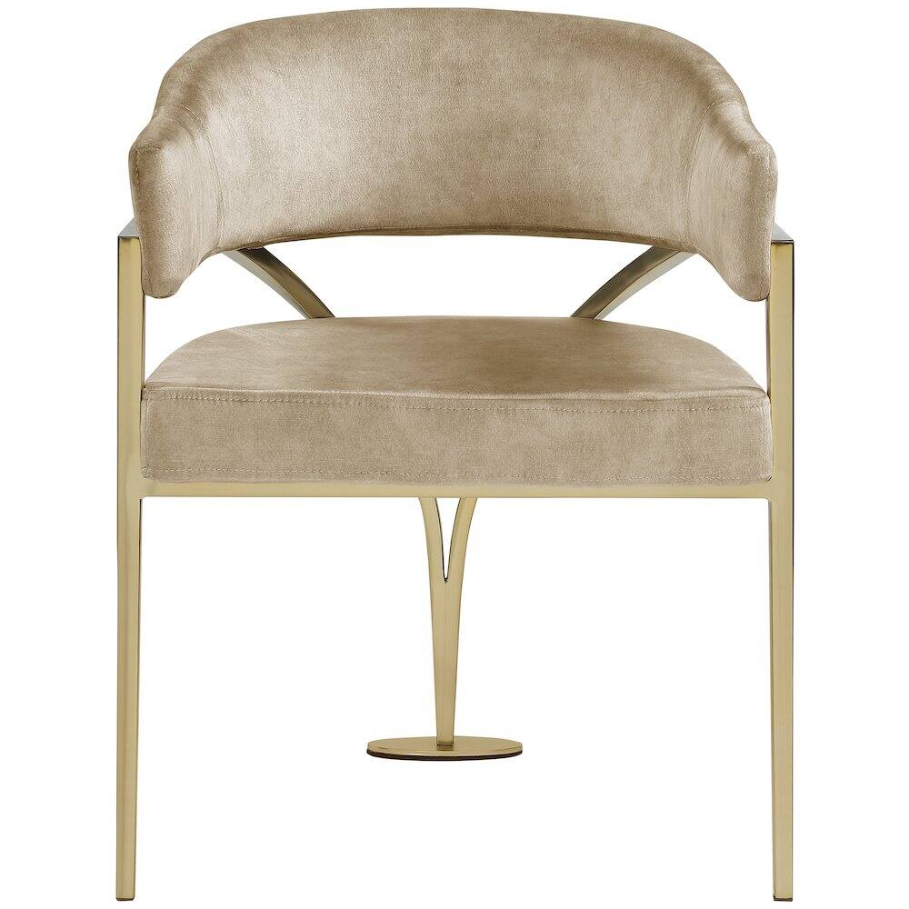 Alt View 2. Meridian Furniture - Madelyn Beige Velvet Dining Chair, Set of 2 - Beige.