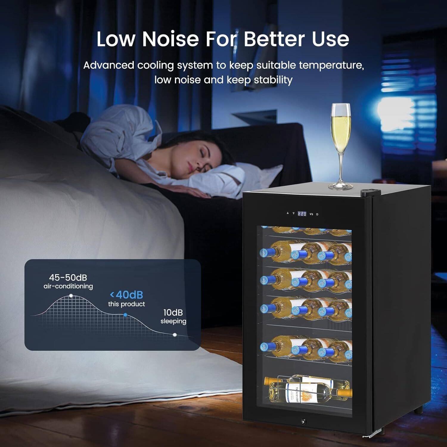 Low Noise For Better Use

Advanced cooling system to keep suitable temperature, low noise and keep stability

45-50dB air-conditioning
<40dB this product
10dB sleeping