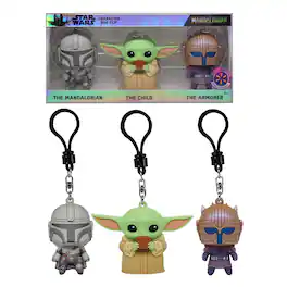 Monogram - Star Wars: The Mandalorian 3D Foam Character Bag Clip 3 Piece Set - Multi-Colored