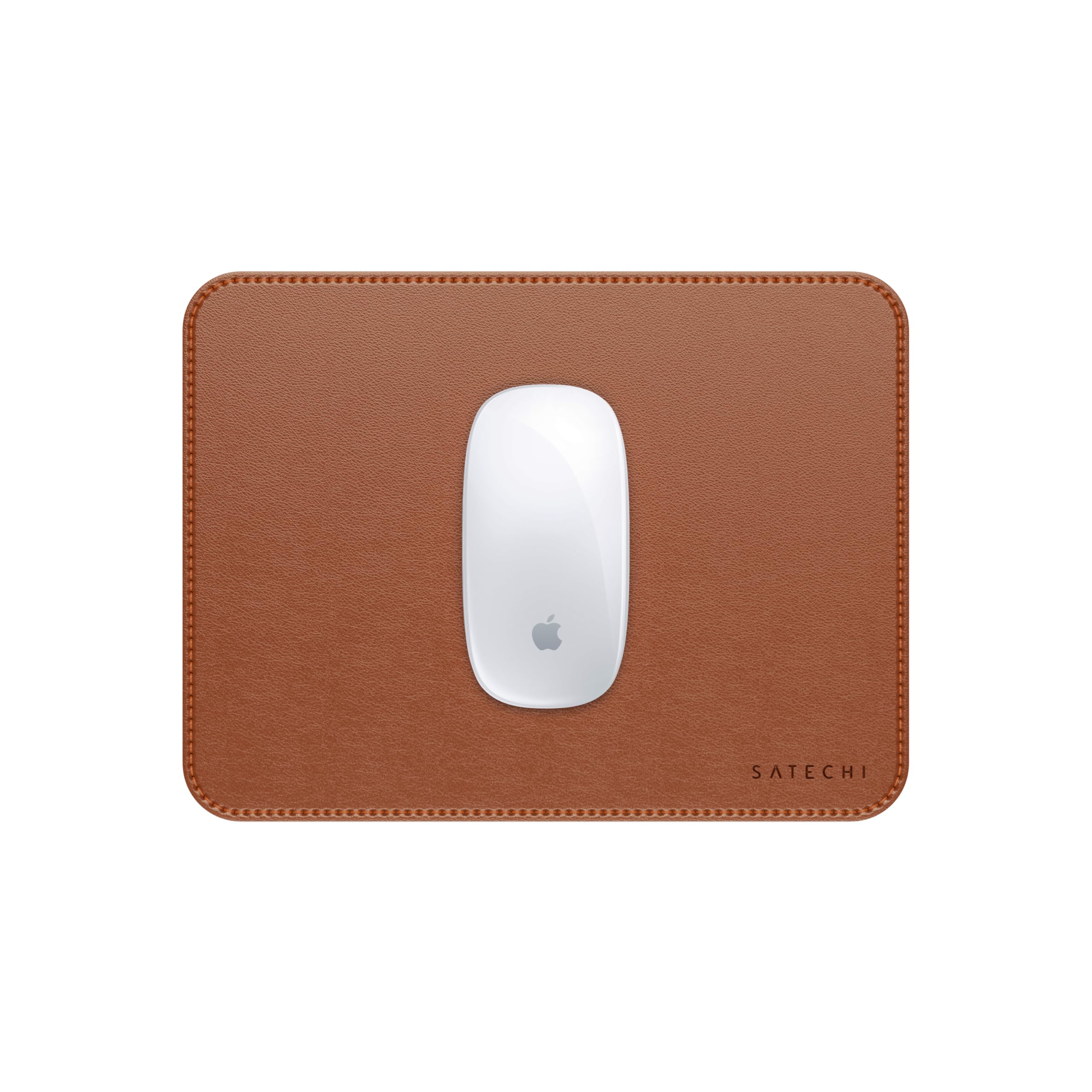 Front. Satechi - Vegan-Leather Premium Mouse Pad - Brown.