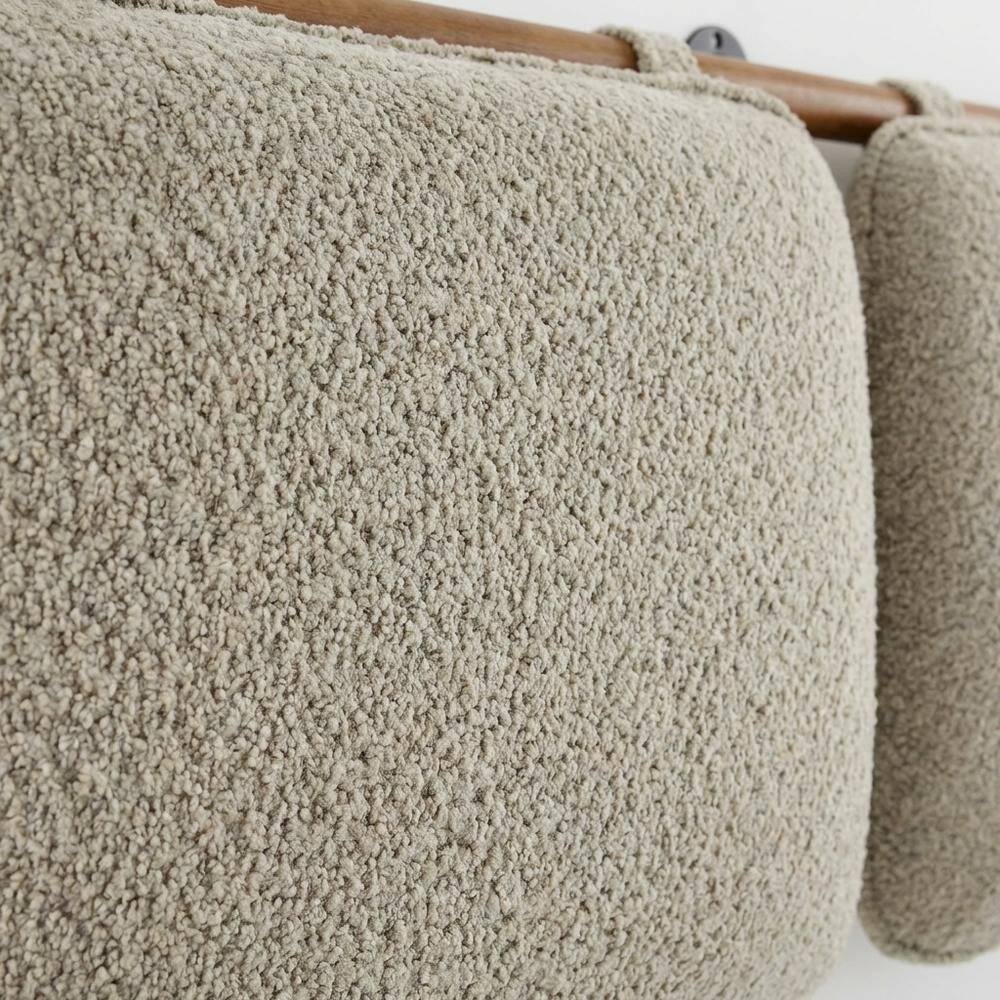 Back. FurniFact - Chenille Upholstered King Size Headboard Wall-Mounted with Soft Padding - Brown.