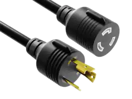 Cable Leader - NEMA L5-30P to L5-30R 30 Amp Generator Extension Cord, Twist Lock 10 AWG 125V for Portable Generator, UPS, Rack PDU - Black
