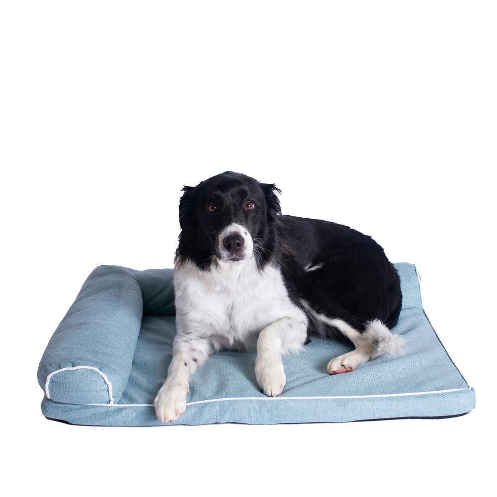 Alt View 6. Armarkat - Soothing Blue Medium Bolstered Pet Bed With Poly Fill Cushion - Blue.