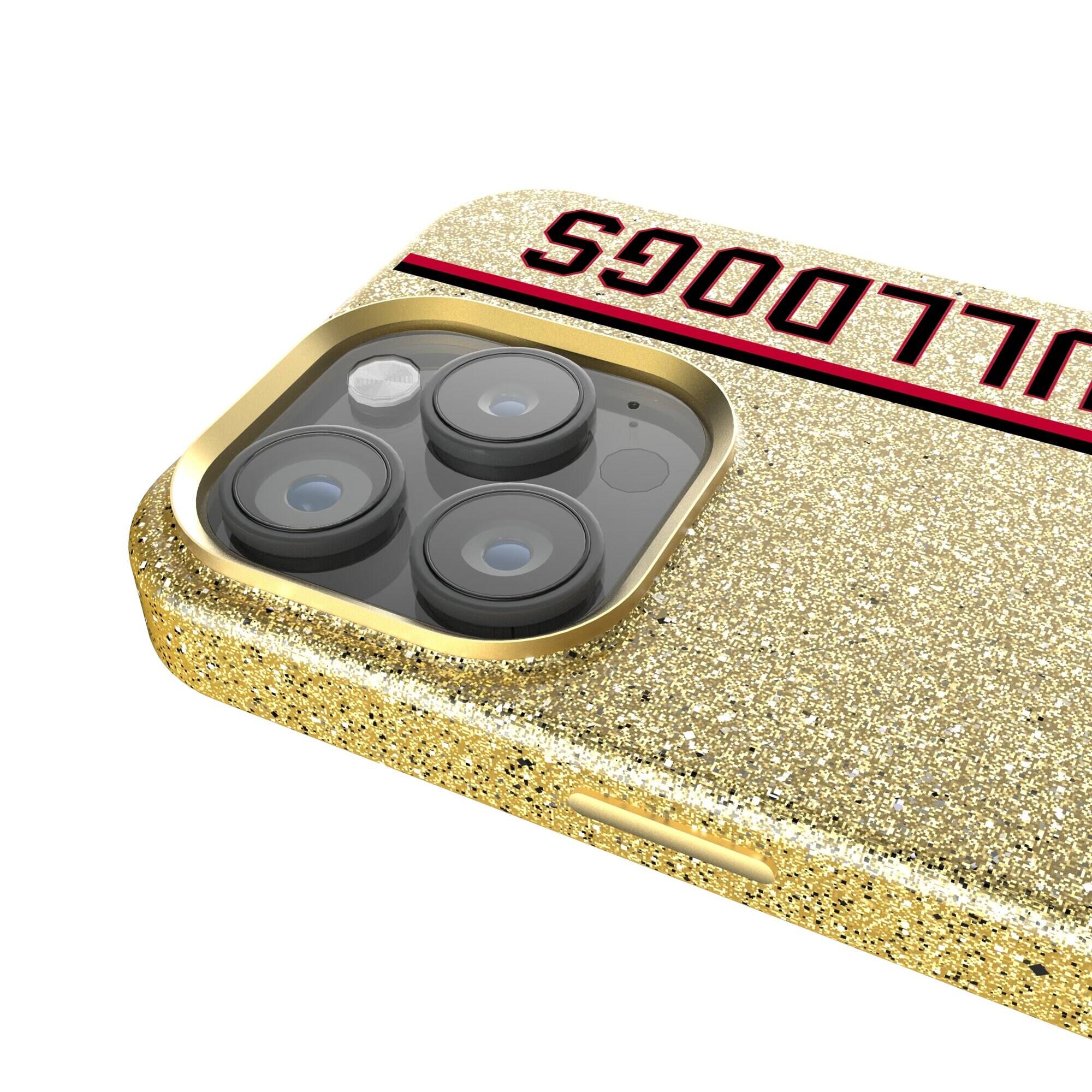 Alt View 3. Keyscaper - Georgia Bulldogs iPhone Bling Case - 16 Pro Max - Gold.