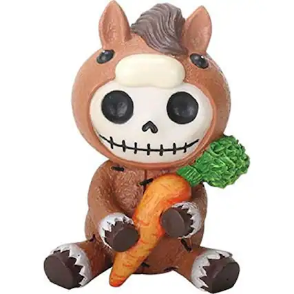 Front. Pacific Trading - Furrybones Clyde Skeleton Dressed in Horse Costume Halloween Figurine - Brown.