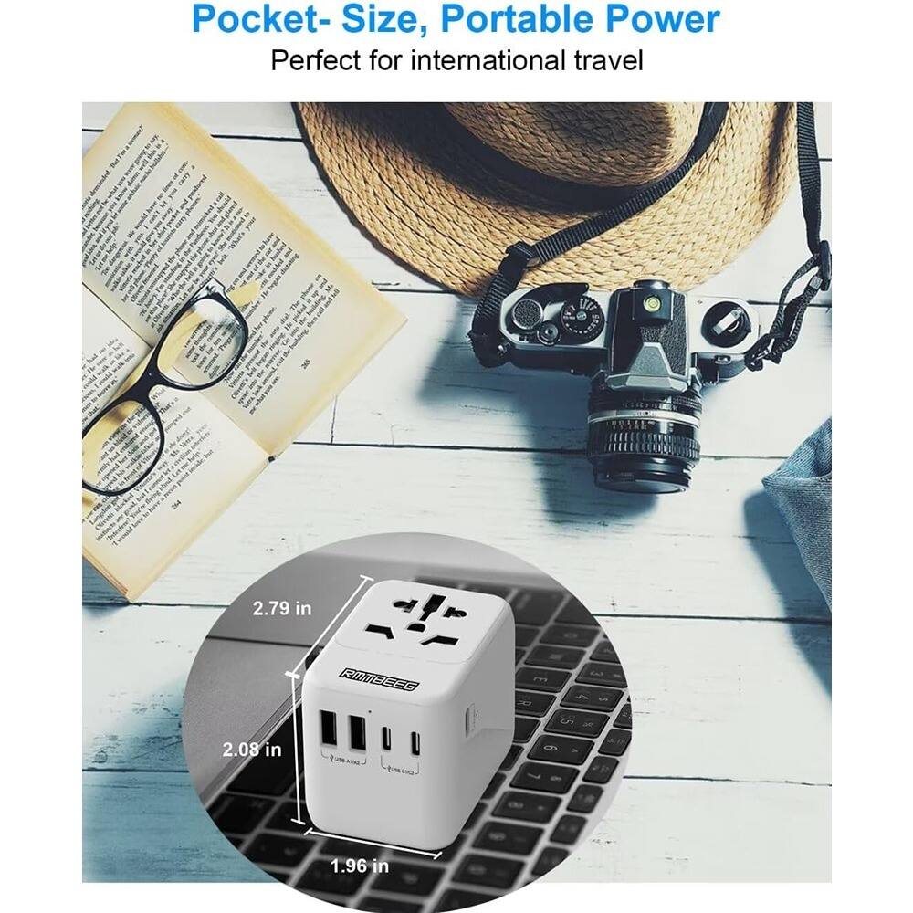Pocket-Size, Portable Power  
Perfect for international travel  

2.79 in  
2.08 in  
1.96 in
