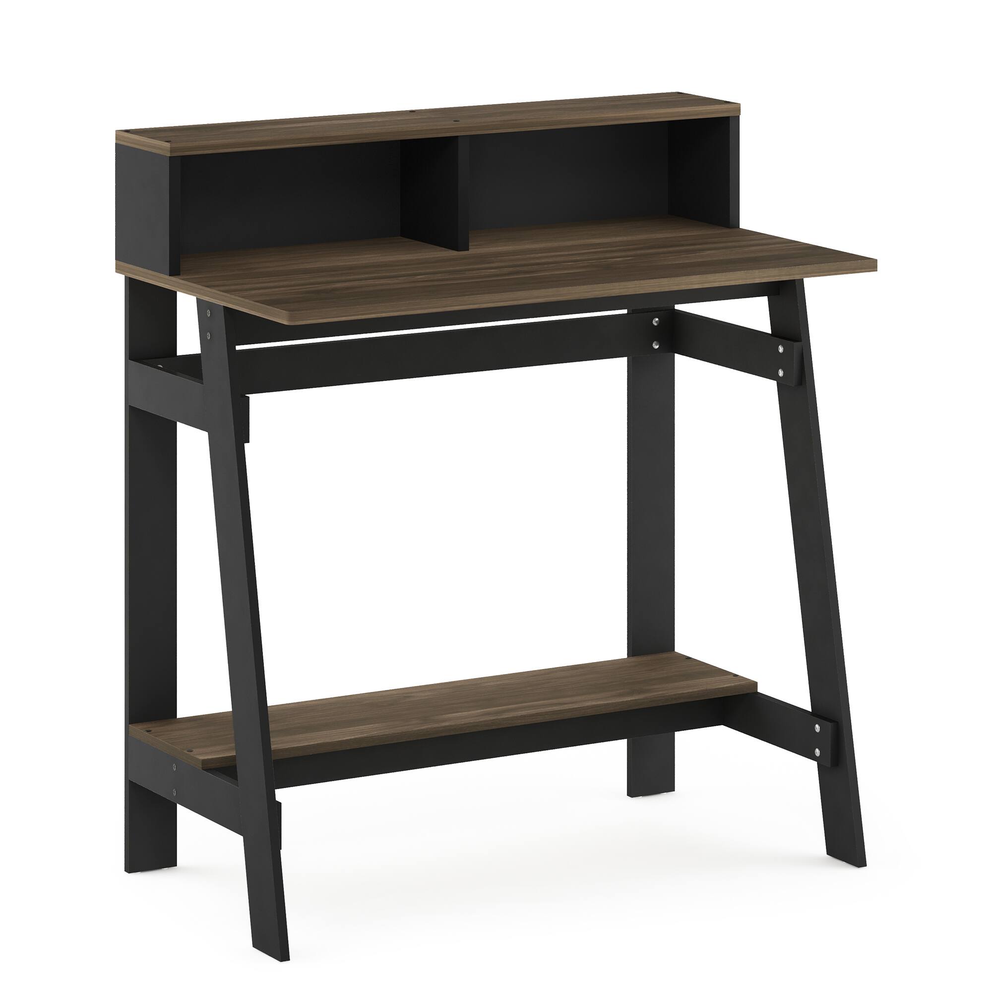 Front. Furinno - Simplistic A Frame Computer Desk - Columbia Walnut.