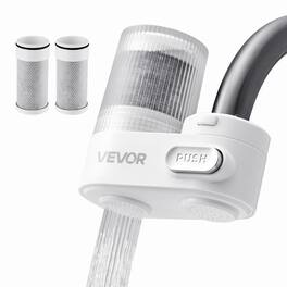 VEVOR - Faucet Mount Water Filter, Vertical Water Purifier for Sink Tap, Carbon Fiber Filter, Removes Chlorine Lead - White