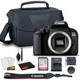 Canon - EOS 800D DSLR Camera (Body Only) (1894C001AA) + EOS Bag + Sandisk Ultra 64GB Card + Clean and Care Set (Internat
