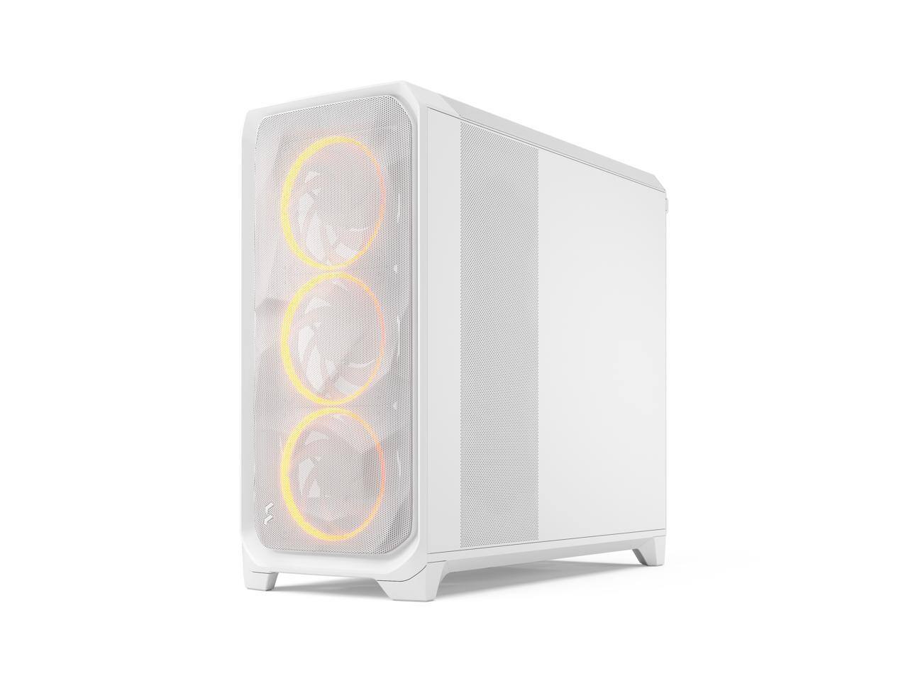 Alt View 3. Fractal Design - Fractal Design Meshify 3 XL RGB E-ATX Full Tower PC Case -  White Chassis with Clear TG Side Panel - White.