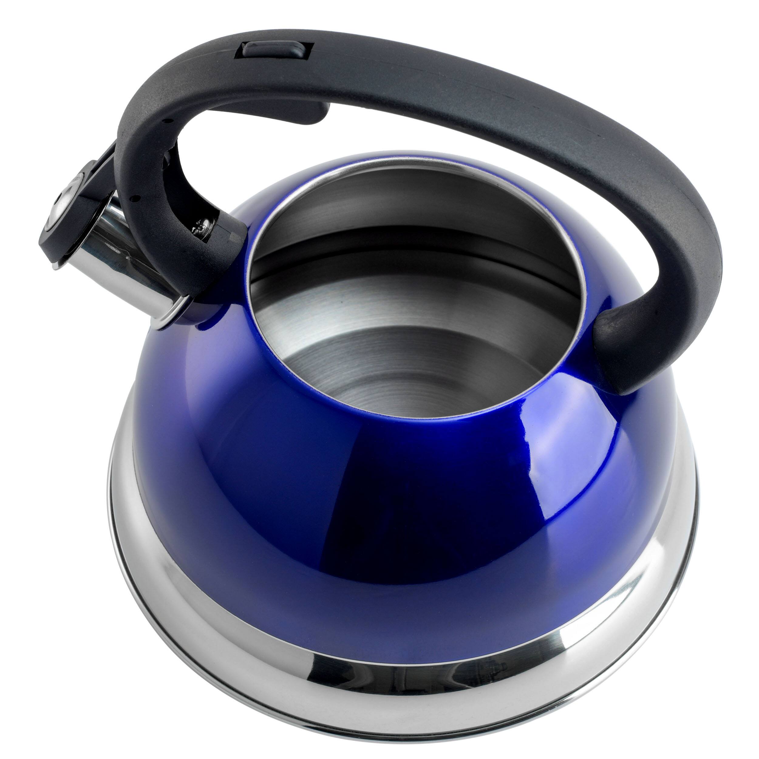 Alt View 3. Mr. Coffee - Mr. Coffee Flintshire 1.75 Quart Whistling Stovetop Tea Kettle in Blue - Blue.
