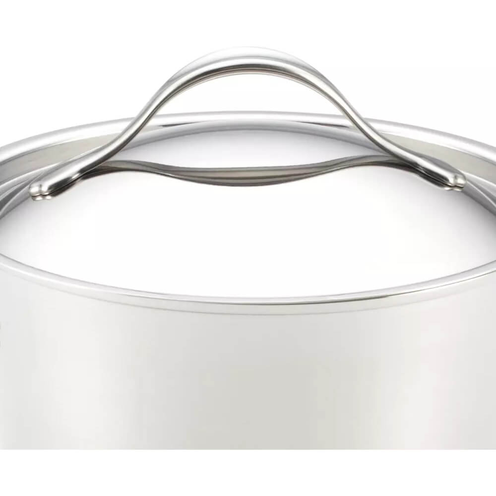 Left. Anolon - Anolon 75818 Nouvelle Copper Stainless Steel Cookware Pots and Pans Set, 10-Piece, Silver - Silver.