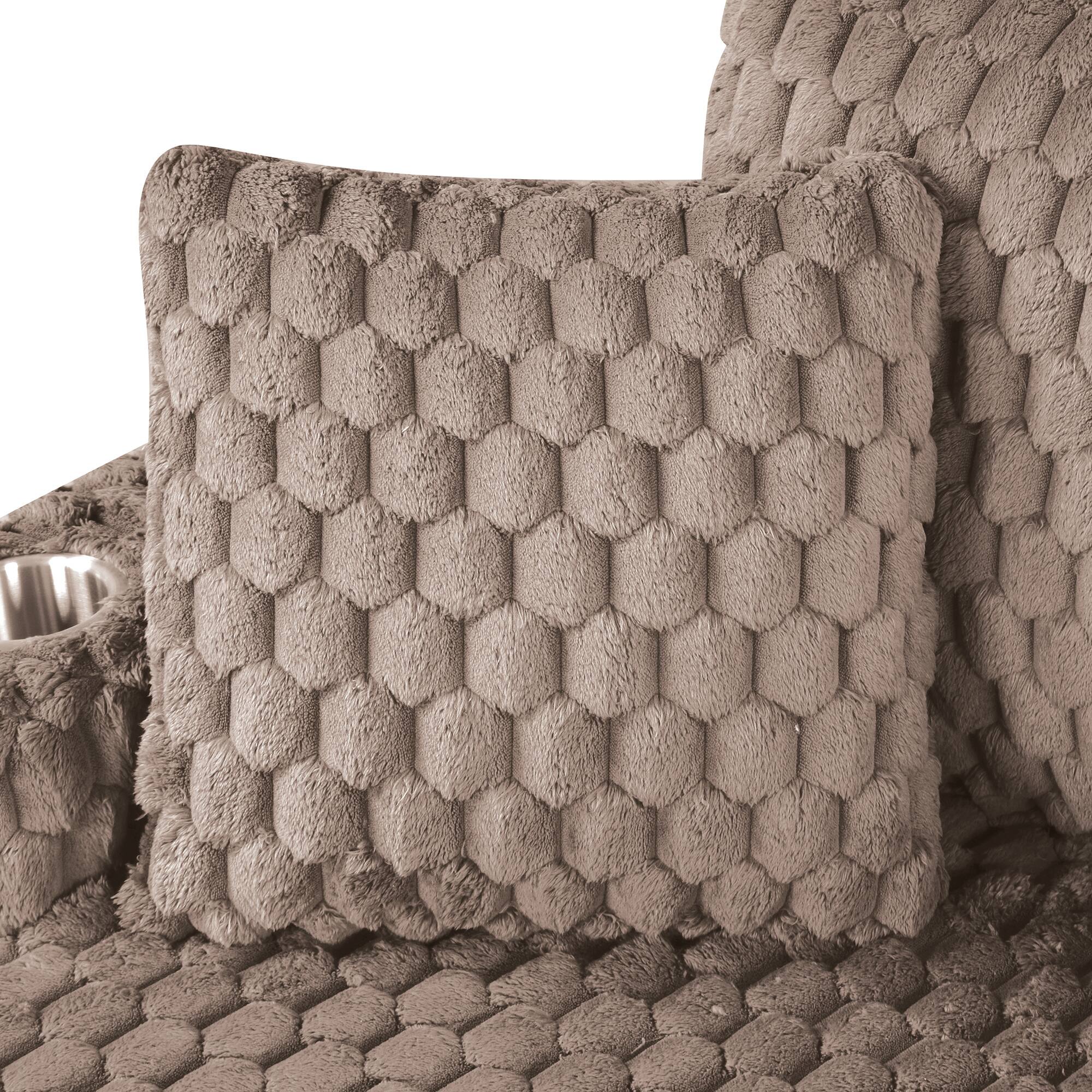 Alt View 7. Vaczon - 58-Inch Oversized Chaise Lounge Sofa Bed with Cup Holders and Storage Pocket for Living Room - Taupe Beige.