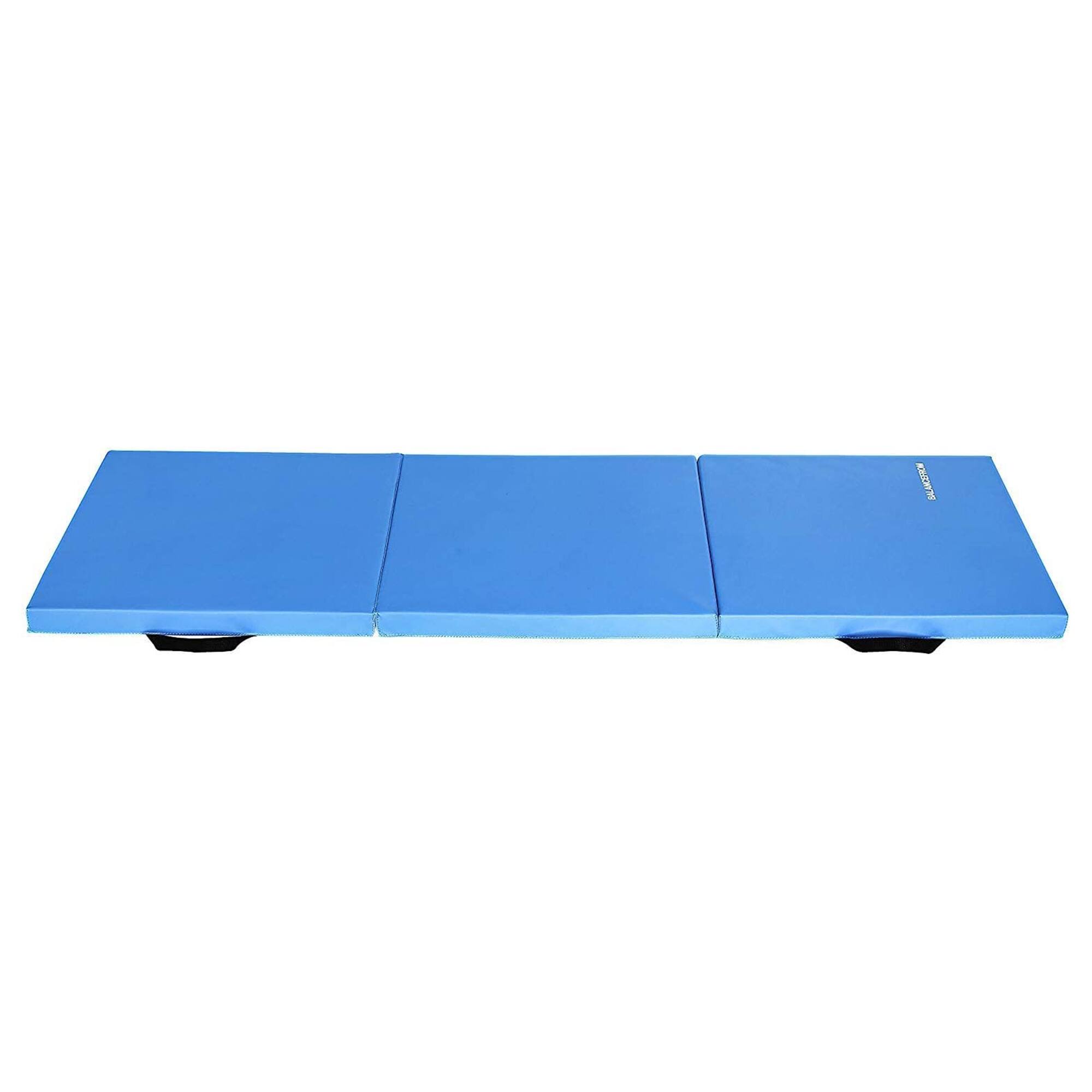 Alt View 6. BalanceFrom Fitness - BalanceFrom Fitness GoGym 6x2ft Folding Exercise Mat with Handles, Blue (2 Pack) - Blue.