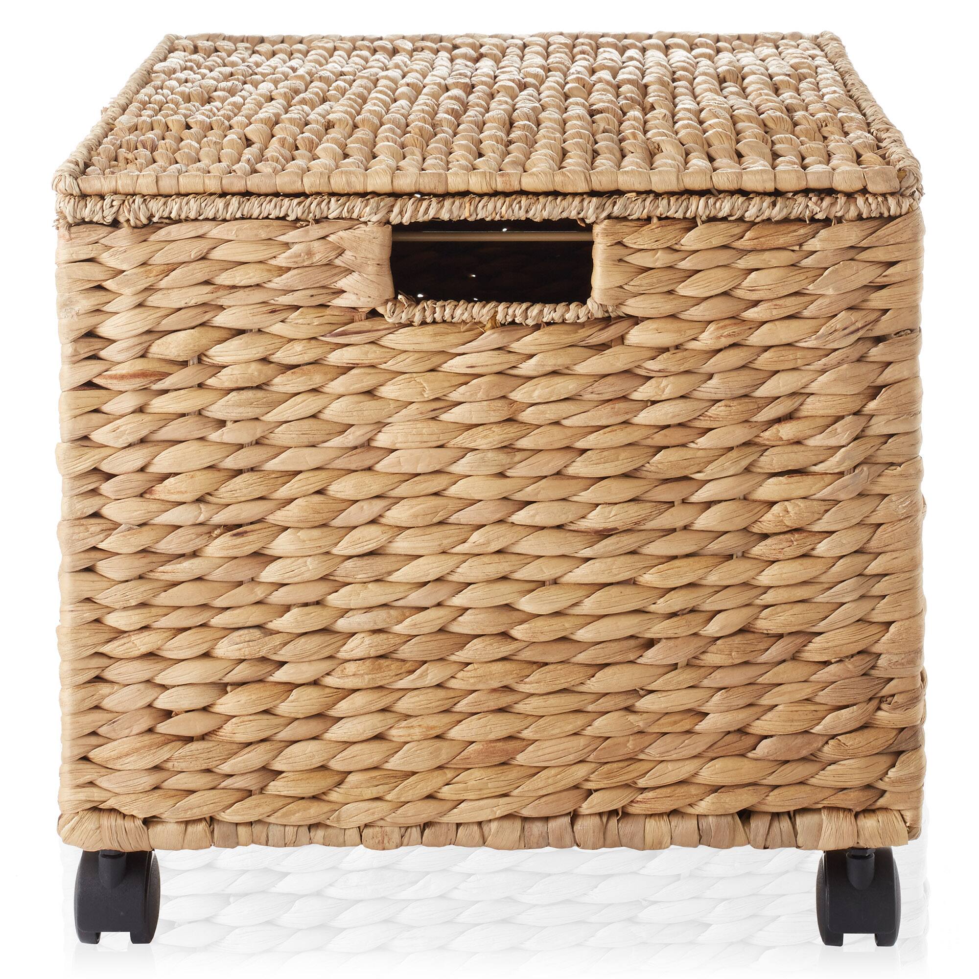 Alt View 3. Casafield - Rolling Filing Cabinet - Water Hyacinth File Organizer - Natural.