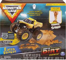 Monster Jam - Earth Shaker Monster Dirt Starter Set with 8 oz Monster Dirt and 1:64 Scale Die-Cast Truck - Yellow