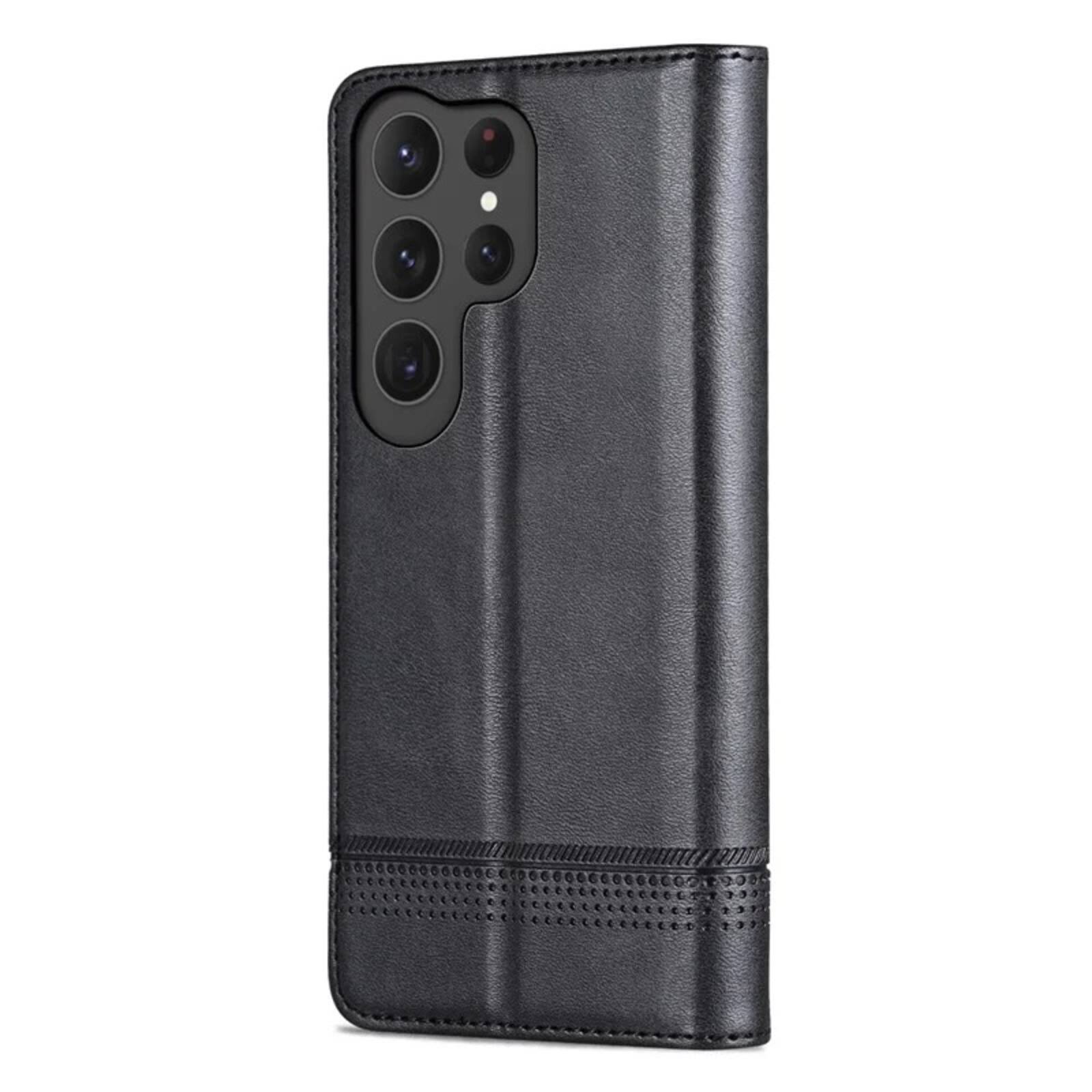 Alt View 4. UUCOVER - PU Leather Flip Wallet Case for Samsung Galaxy S25 Ultra with Card Slots Cash Holder Shockproof Kickstand Phone Cover - black.