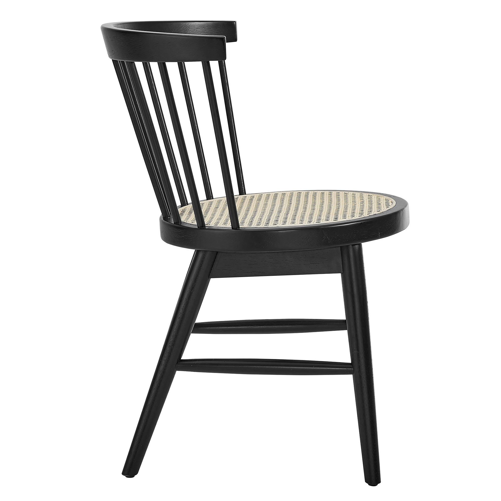 Alt View 1. Modway - Lykke Curved Spindle Back Dining Chairs Set of 2 by Modway - Black.