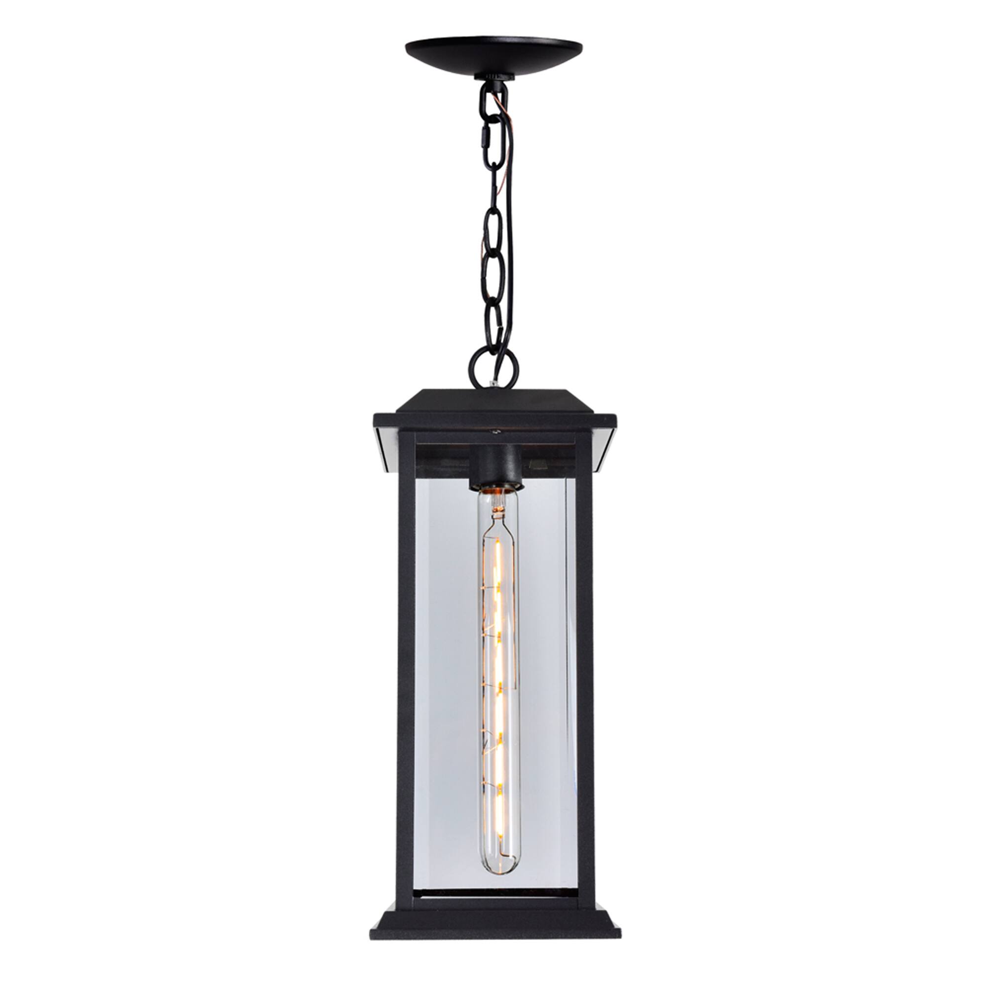Alt View 1. CWI Lighting - Blackbridge 1 Light Outdoor Black Pendant - Black.