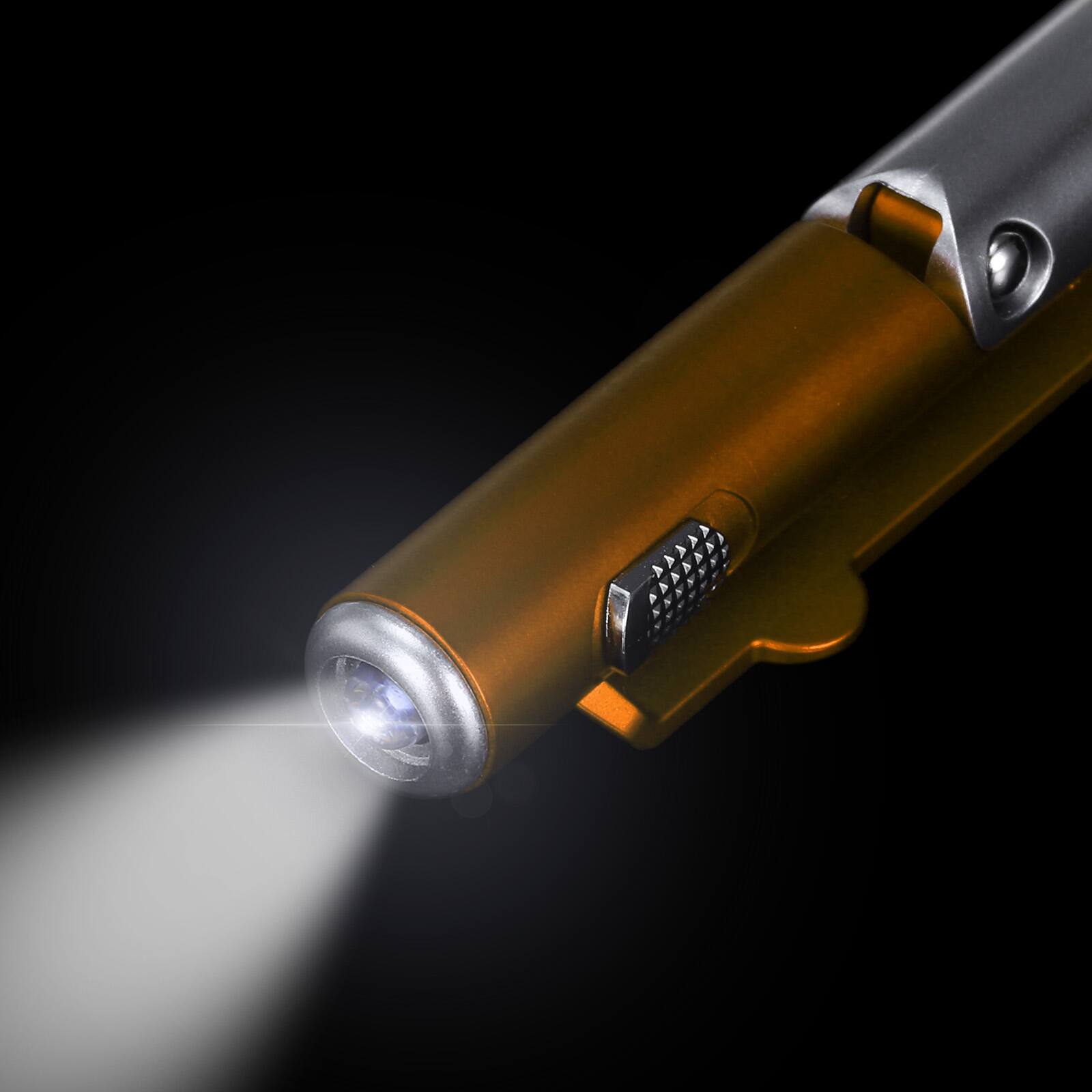 Alt View 4. Unique Bargains - Multifunction Stylus Pen Capacitive Touch Screen Ballpoint Pens with LED Light, Foldable Phone Holder Stand - Orange.