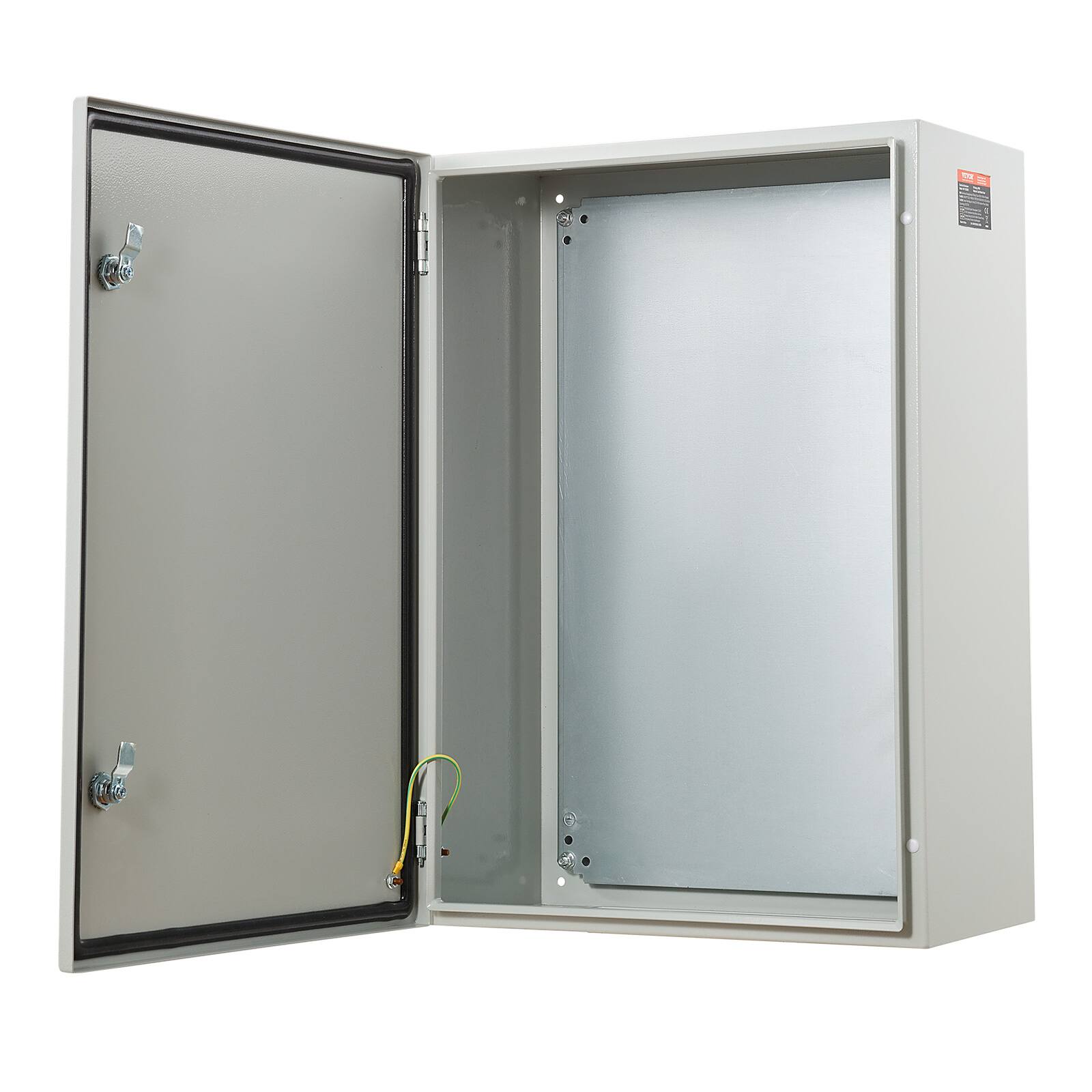 Alt View 4. VEVOR - Steel Electrical Box, 27.6 x 19.7 x 9.8 in, Cold Rolled Steel Electrical Enclosure Box, Wall-Mounted Outdoor Electronic - Grey.