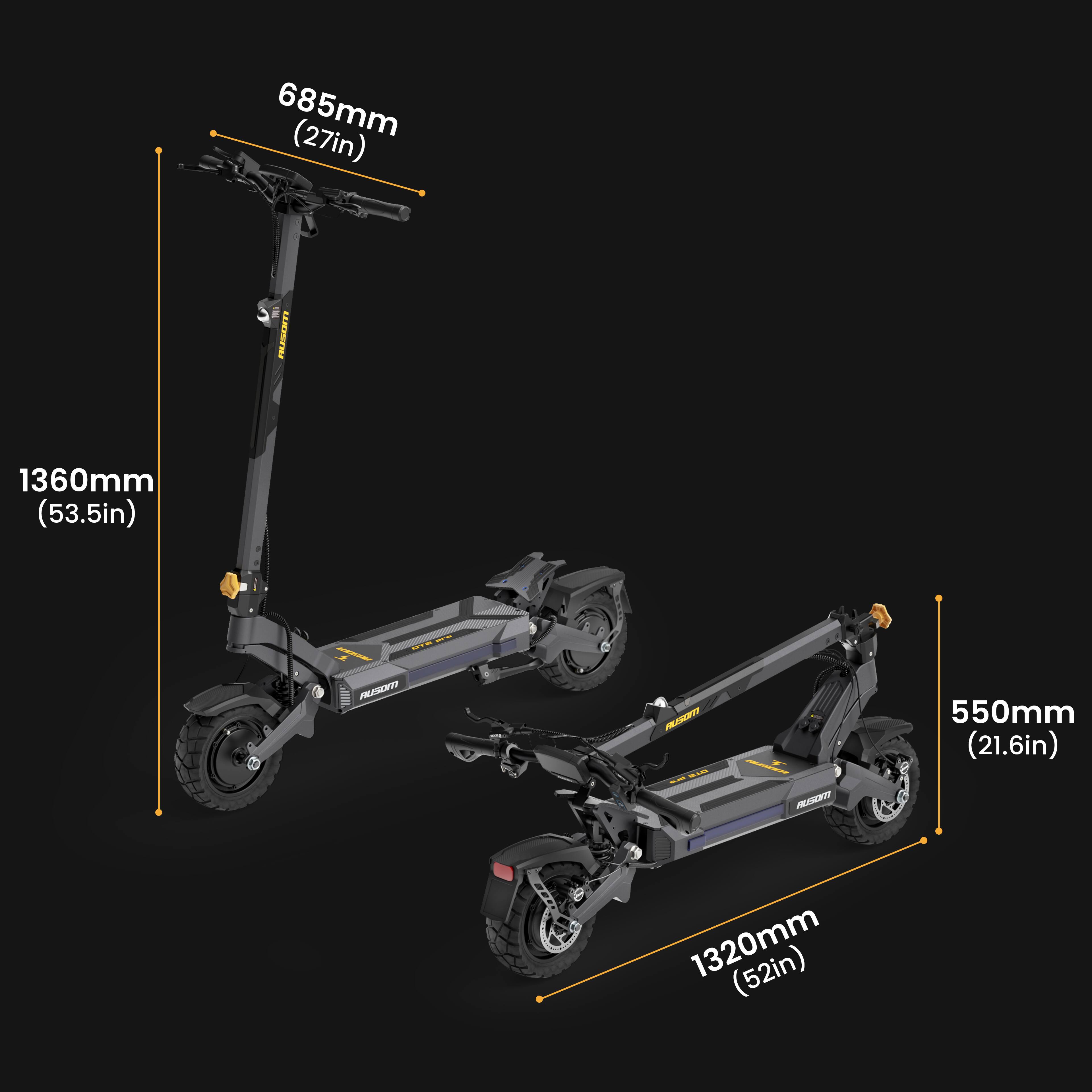685mm (27in)  
1360mm (53.5in)  
550mm (21.6in)  
1320mm (52in)