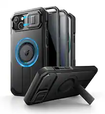 Front. Dexnor - Case for iPhone 15 Plus/14 Plus with Privacy Screen Protector & Camera Cover, Compatible with MagSafe, Shockproof Bumper - Privacy Black.