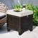 Alt View 9. Costway - 4PCS Patio Rattan Ottoman Cushioned Seat Foot Rest Coffee Table - Brown.