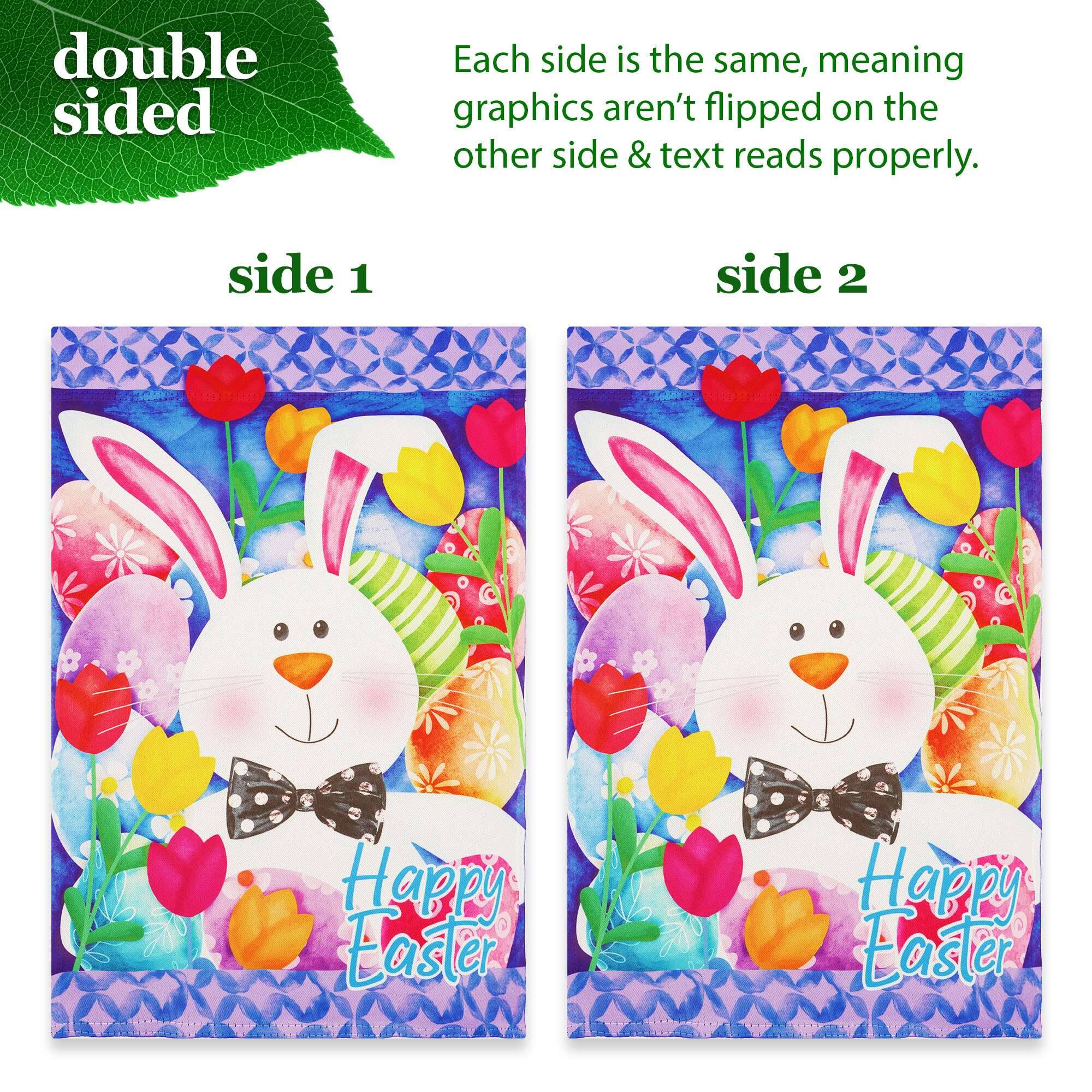 double sided

Each side is the same, meaning graphics aren't flipped on the other side & text reads properly.

side 1

Happy Easter

side 2

Happy Easter