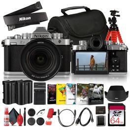 Nikon - Zf Mirrorless Camera +24-70mm f/4 S Lens 24.5MP 4K +Tripod - Silver