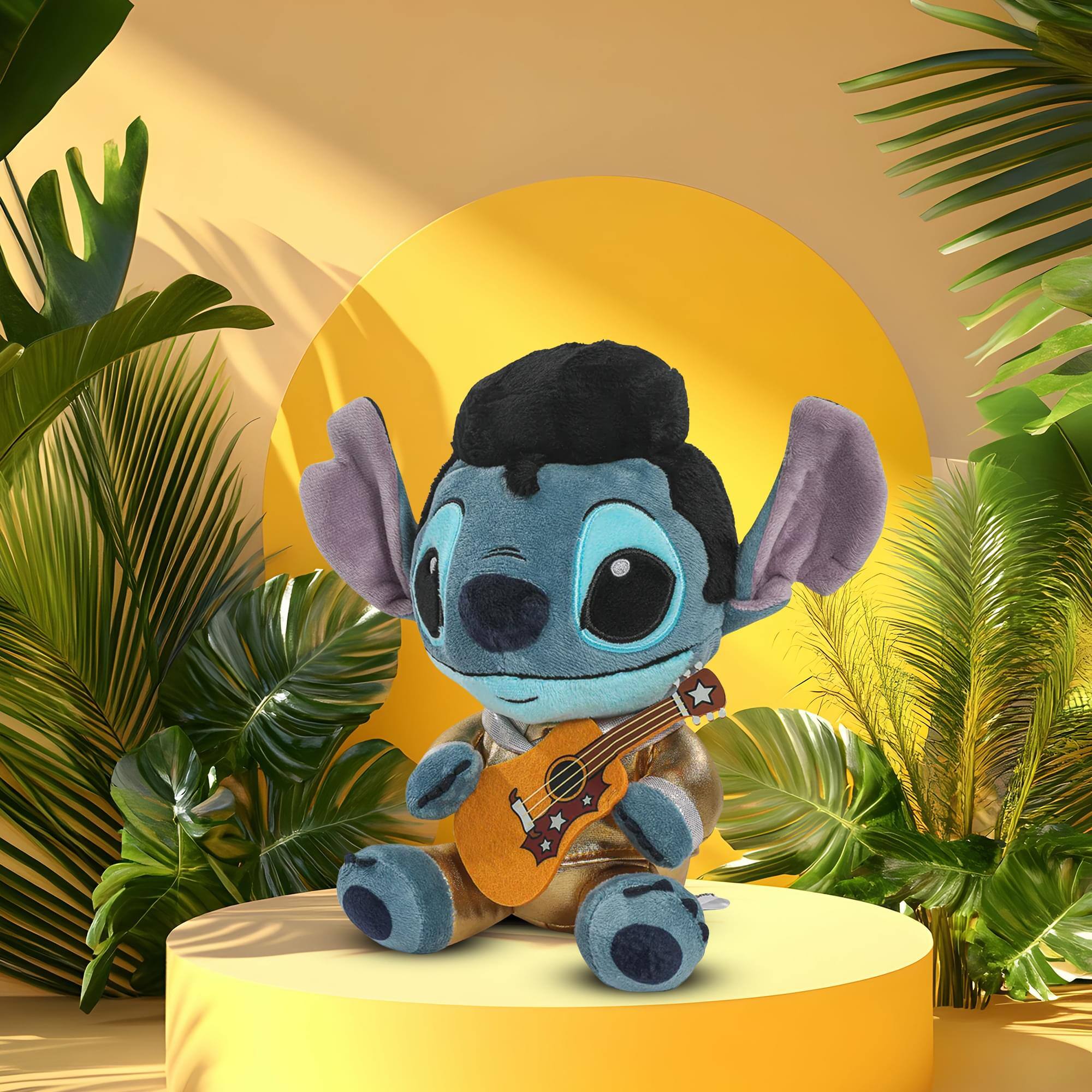 Alt View 5. Kidrobot - Disney Lilo & Stitch 9 Inch Elvis Stitch Plush | Gold Suit - Blue.
