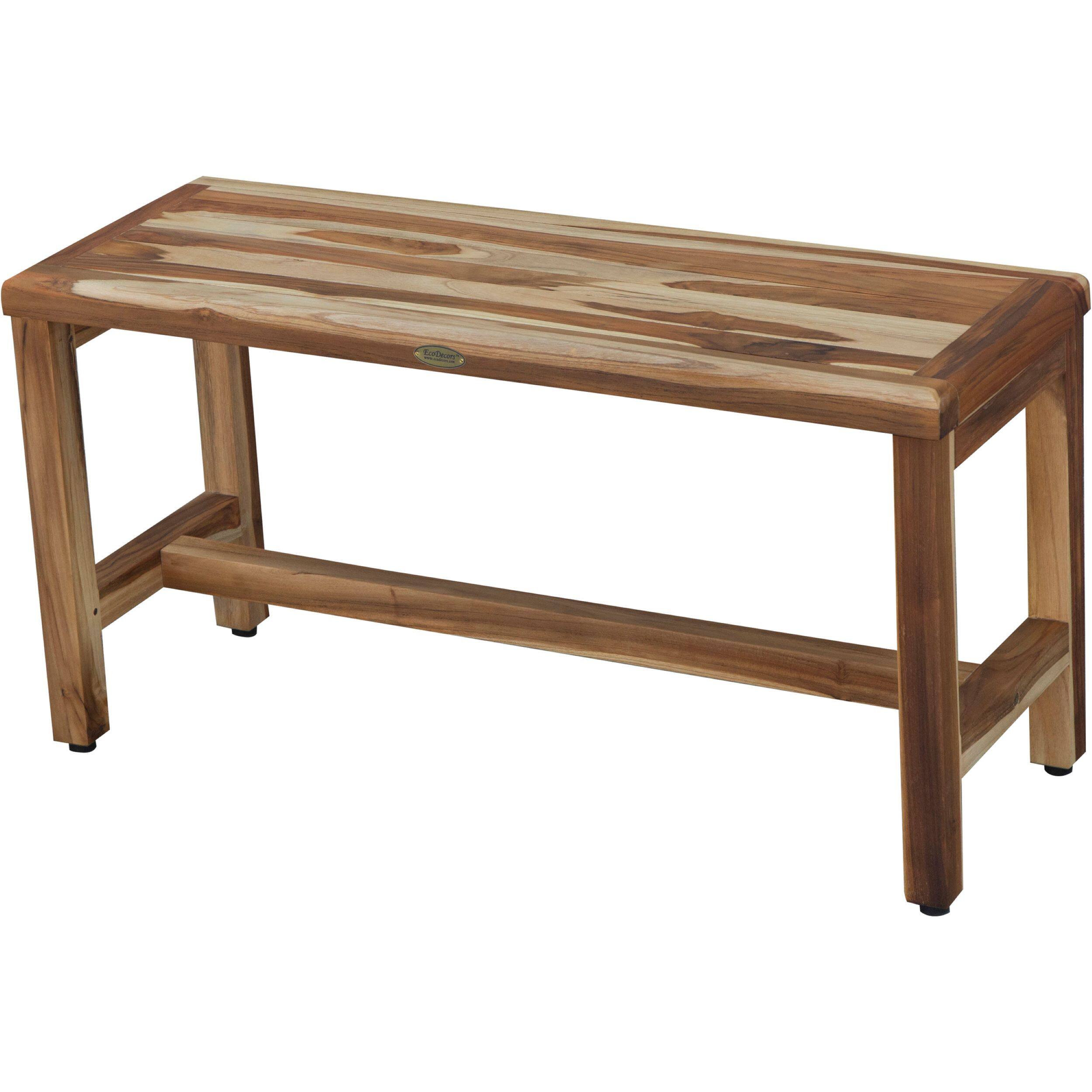 Front. EcoDecors - EcoDecors Eleganto 48in Wide Teak Shower Bench - EarthyTeak.