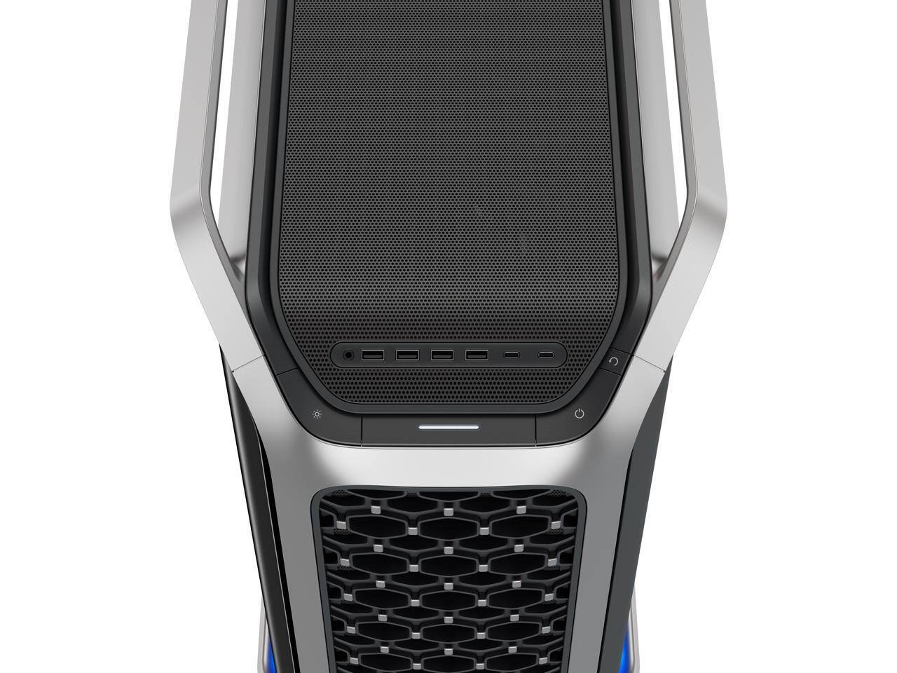Alt View 6. Cooler Master - Cooler Master Cosmos Alpha Full Tower - Curved Aluminum, 200mm Fans, 400mm GPU, ARGB Underglow - Black.