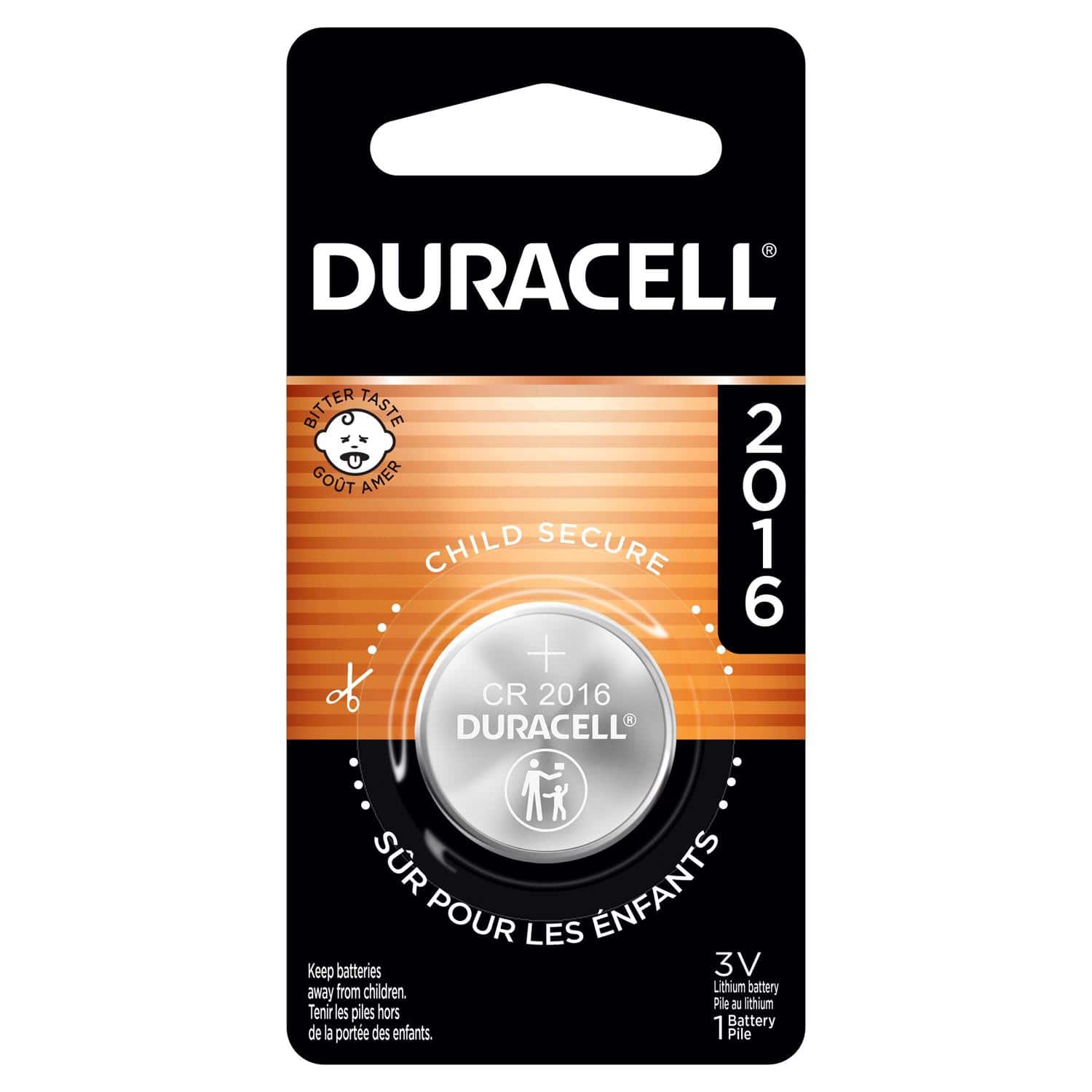 Duracell - Lithium Coin 2016 3 V 75 mAh Security and Electronic Battery 1 pk - Case of 6