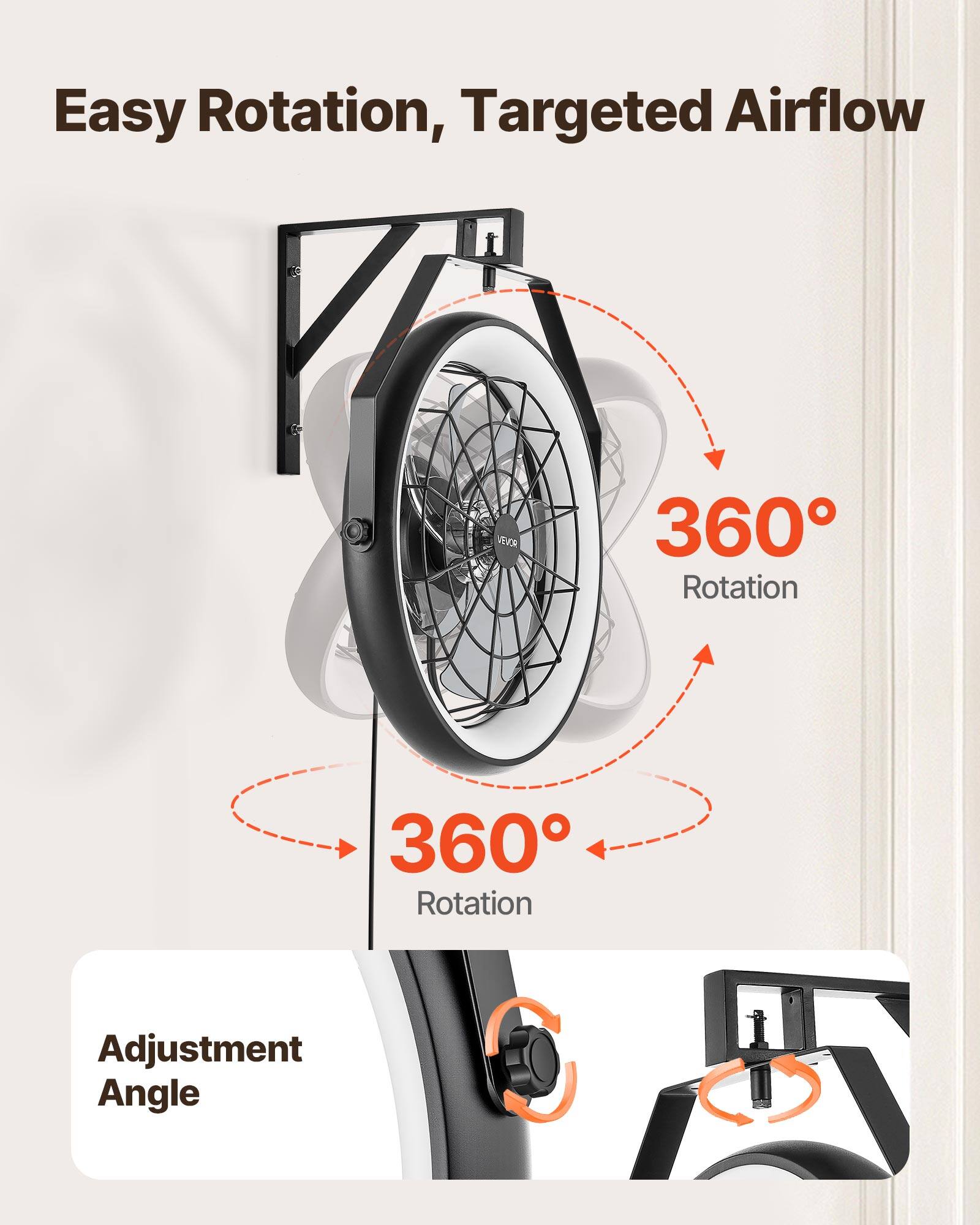 Easy Rotation, Targeted Airflow

360° Rotation

360° Rotation

Adjustment Angle