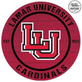 Jardine - Lamar Cardinals 20'' x 20'' Indoor/Outdoor Weathered Circle Sign - Red