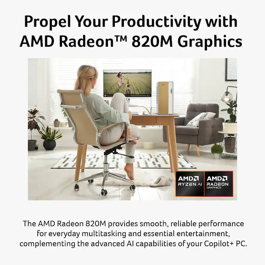 Amd Radeon 820m Graphics Acer Aspire TC AI Tower Desktop AMD Ryzen AI 5 330 2025 16GB DDR5 ...