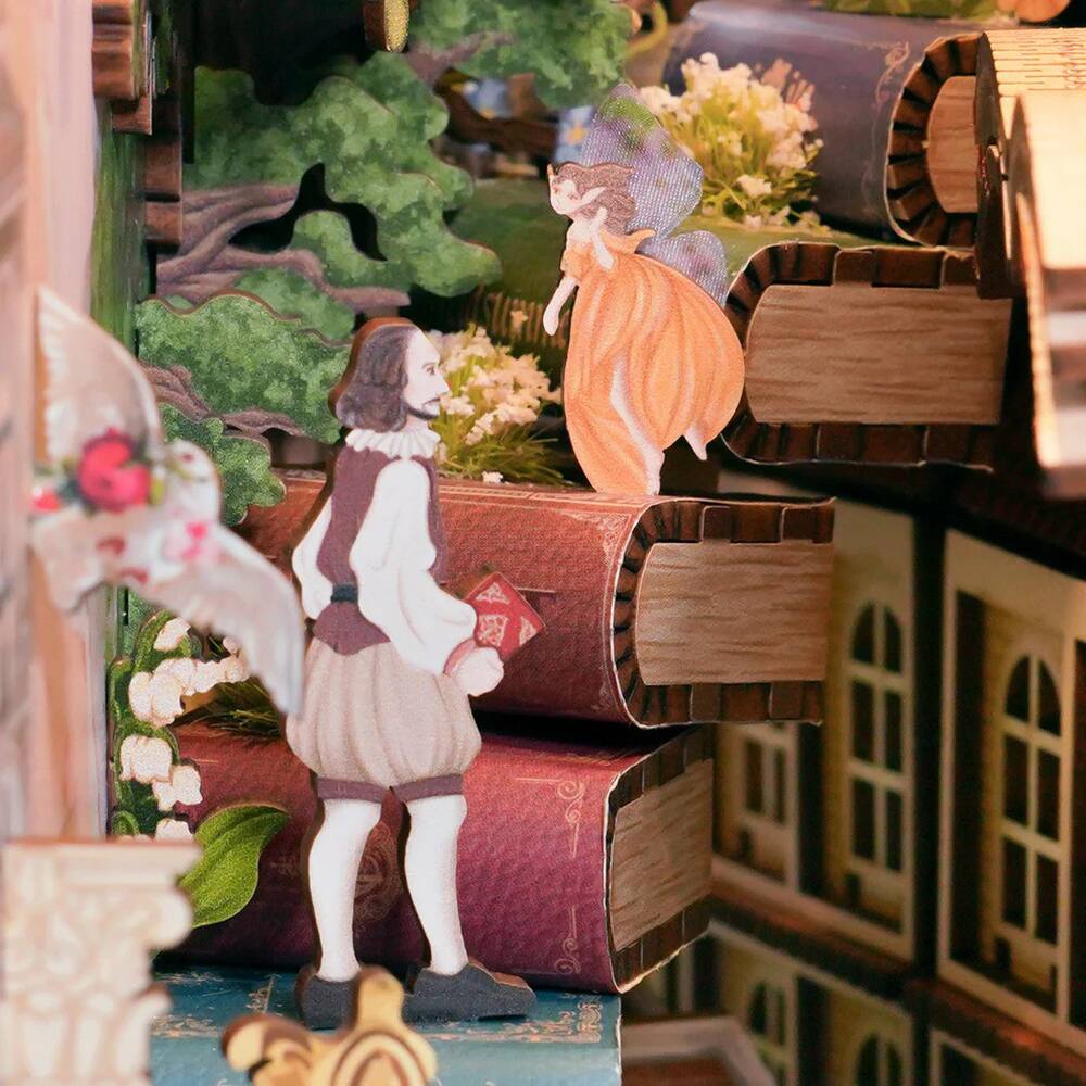 Left. 3D Puzzle - DIY 3D Book Nook Kit: Shakespeare's Verse 212pcs.