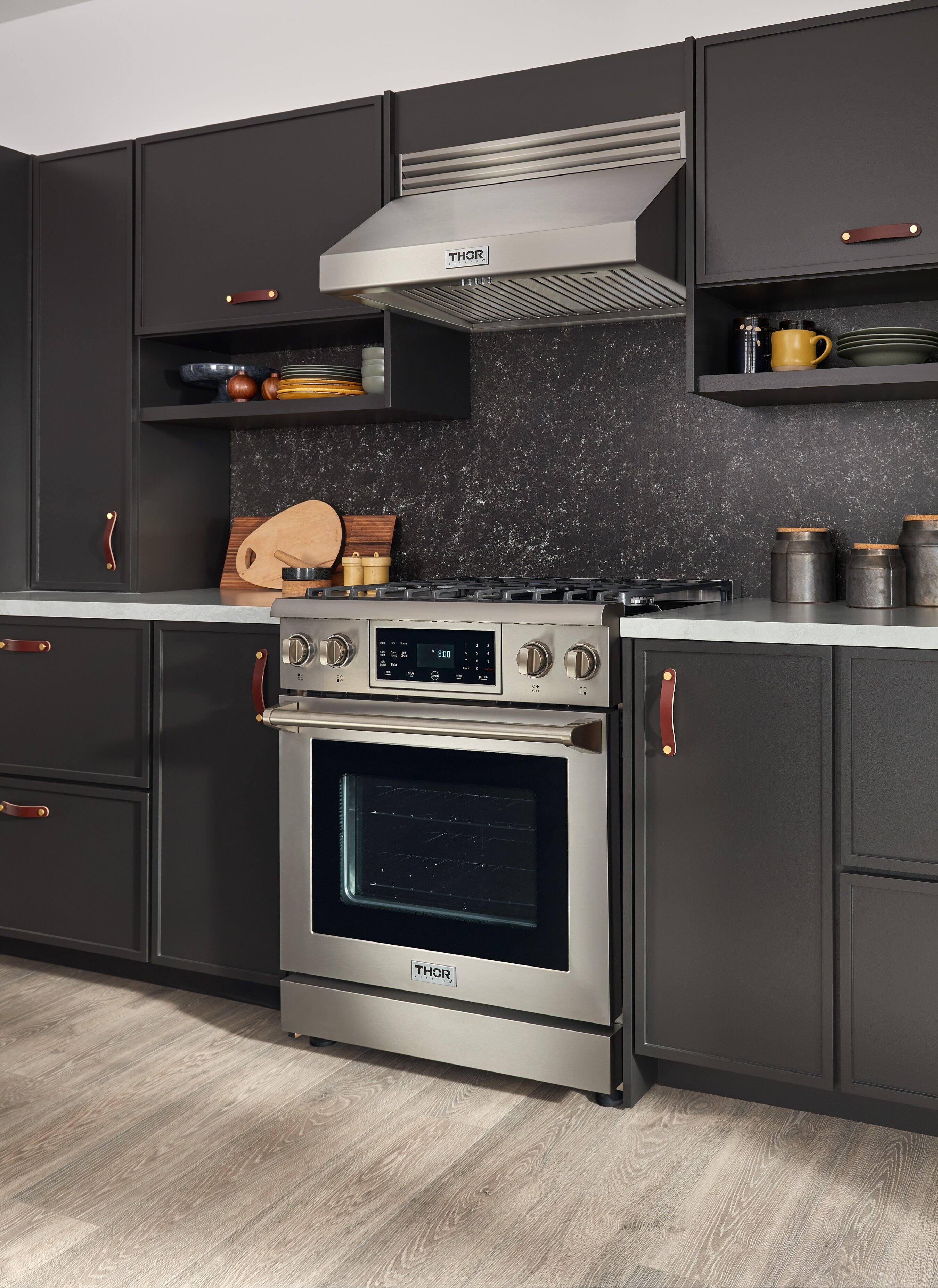 Alt View 1. Thor Kitchen - 4.55 cu. Ft.  Freestanding LP Gas Range with Self Cleaning - Stainless Steel.