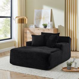 Anysun - Single Lazy Lounge Chair - No Assembly, Fluffy Modern Design for Living Room & Bedroom - Black