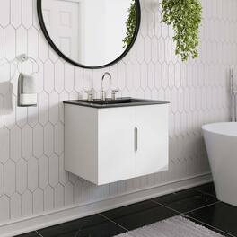 Vitality Bathroom Vanity Basin Included by Modway - White Black